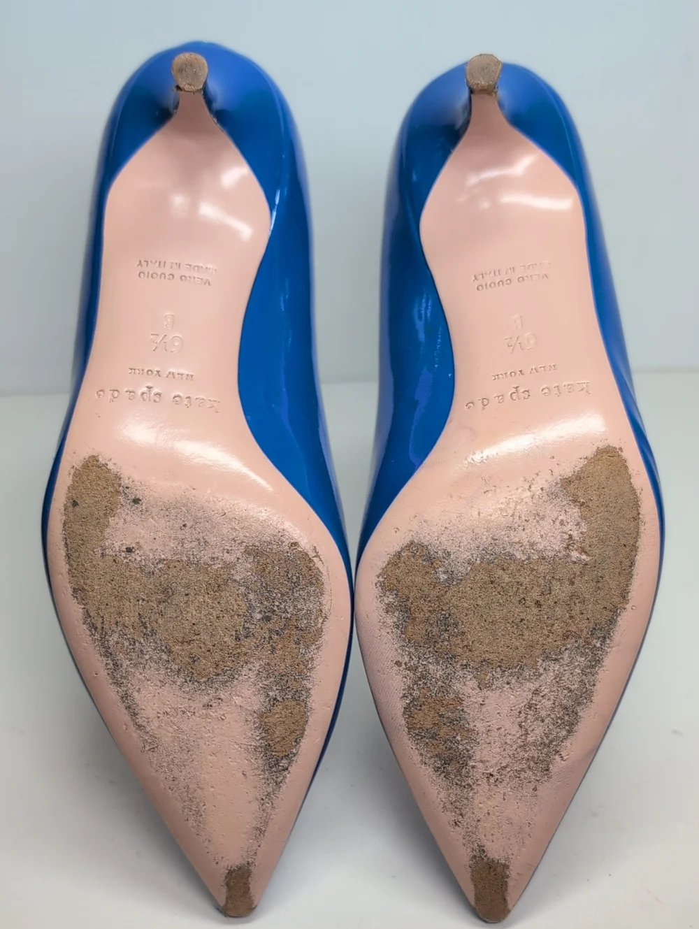 Kate Spade Blue Patent Leather Pointed-Toe Heels woman size 6.5